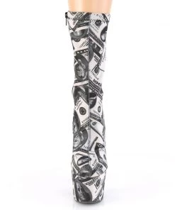 Pleaser Direct Larger Size Shoes Adore 1002DP Dollar Print Platform Boots