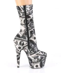 Pleaser Direct Larger Size Shoes Adore 1002DP Dollar Print Platform Boots