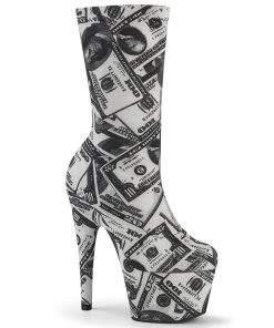 Pleaser Direct Larger Size Shoes Adore 1002DP Dollar Print Platform Boots