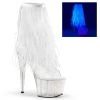 Pleaser Direct Adore 1017MFF White Marabou Platform Ankle Boot