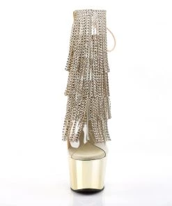 Pleaser Direct Adore 1017RSF Gold Pewter Chrome Platform Ankle Boot Platform Shoes