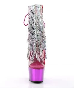 Pleaser Direct Platform Shoes Adore 1017RSF Fuschia Chrome Platform Ankle Boot