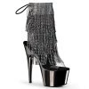 Pleaser Direct Adore 1017RSF Black And Dark Pewter Chrome Platform Ankle Boot Platform Shoes
