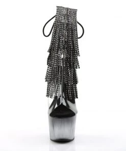 Pleaser Direct Adore 1017RSFT Black Rhinestoned Platform Ankle Boot Platform Shoes