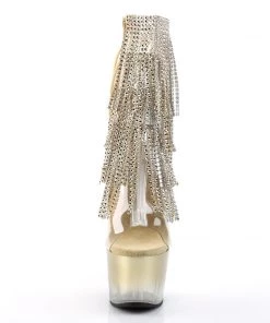 Pleaser Direct Adore 1017RSFT Gold Rhinestoned Platform Ankle Boot Platform Shoes