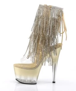 Pleaser Direct Adore 1017RSFT Gold Rhinestoned Platform Ankle Boot Platform Shoes