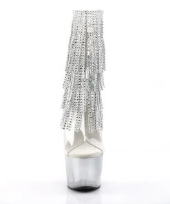Pleaser Direct Adore 1017RSFT Silver Rhinestoned Platform Ankle Boot