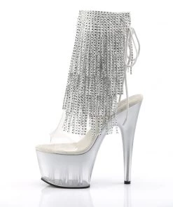 Pleaser Direct Adore 1017RSFT Silver Rhinestoned Platform Ankle Boot 7 Pleaser Direct Adore 1017RSFT Silver Rhinestoned Platform Ankle Boot