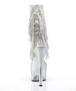 Pleaser Direct Adore 1017RSFT Silver Rhinestoned Platform Ankle Boot 8 Pleaser Direct Adore 1017RSFT Silver Rhinestoned Platform Ankle Boot