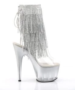 Pleaser Direct Adore 1017RSFT Silver Rhinestoned Platform Ankle Boot 9 Pleaser Direct Adore 1017RSFT Silver Rhinestoned Platform Ankle Boot