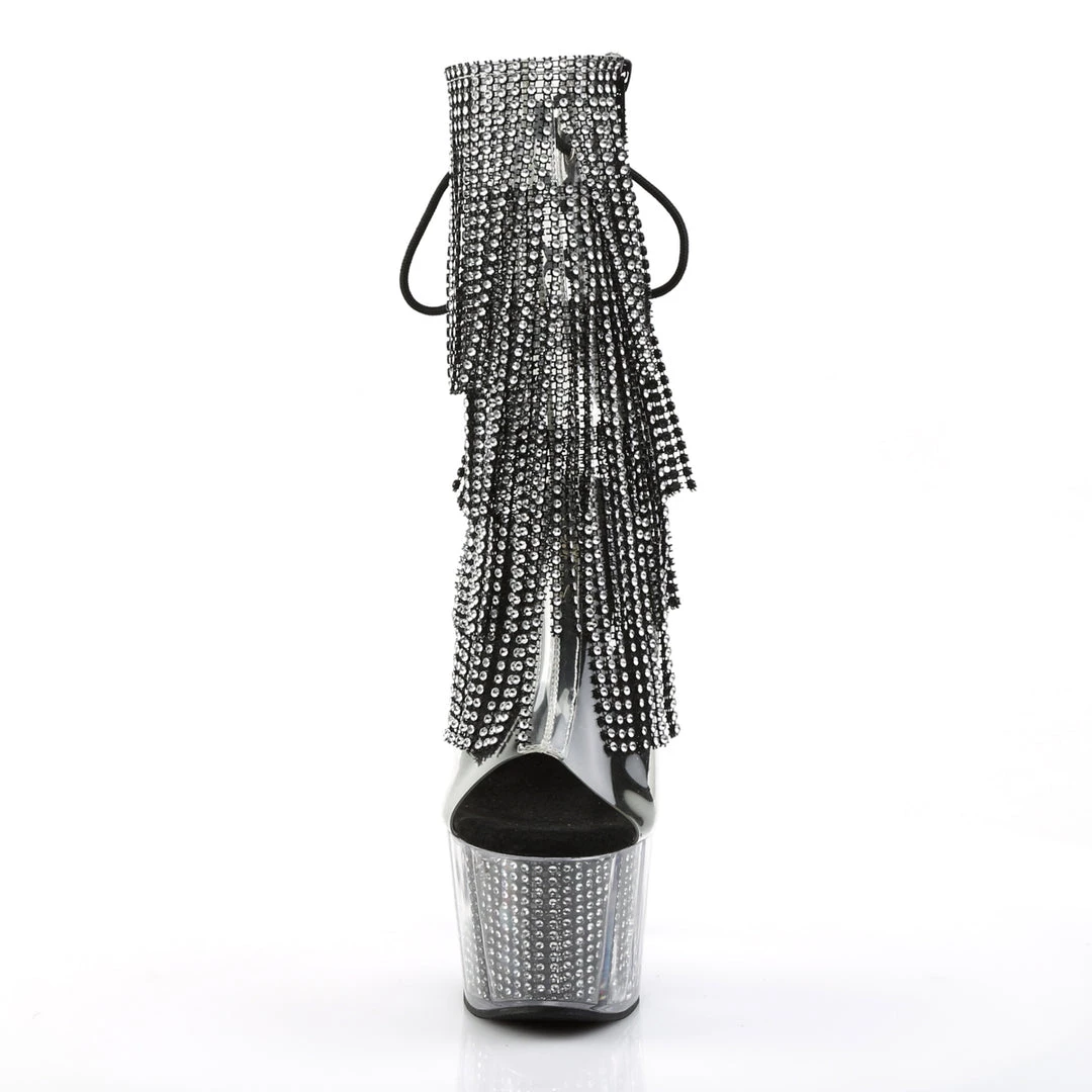 Pleaser Direct Adore 1017SRS Black And Silver Rhinestoned Platform Ankle Boot 2 Pleaser Direct Adore 1017SRS Black And Silver Rhinestoned Platform Ankle Boot