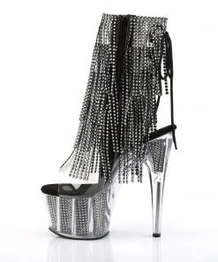 Pleaser Direct Adore 1017SRS Black And Silver Rhinestoned Platform Ankle Boot 7 Pleaser Direct Adore 1017SRS Black And Silver Rhinestoned Platform Ankle Boot