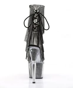Pleaser Direct Adore 1017SRS Black And Silver Rhinestoned Platform Ankle Boot 8 Pleaser Direct Adore 1017SRS Black And Silver Rhinestoned Platform Ankle Boot