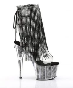 Pleaser Direct Adore 1017SRS Black And Silver Rhinestoned Platform Ankle Boot 9 Pleaser Direct Adore 1017SRS Black And Silver Rhinestoned Platform Ankle Boot
