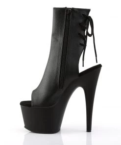 Pleaser Direct Larger Size Shoes Adore 1018 Black Faux Leather And Matte Ankle Boots