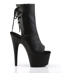 Pleaser Direct Larger Size Shoes Adore 1018 Black Faux Leather And Matte Ankle Boots
