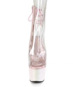 Pleaser Direct Adore 1018C Pink Glitter Ankle Boots Larger Size Shoes