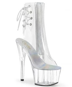 Pleaser Direct Larger Size Shoes Adore 1018C Clear Ankle Boots