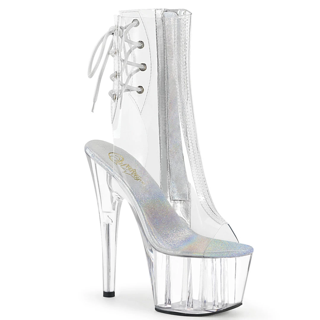 Pleaser Direct Larger Size Shoes Adore 1018C Clear Ankle Boots 1 Pleaser Direct Larger Size Shoes Adore 1018C Clear Ankle Boots