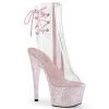 Pleaser Direct Adore 1018C Pink Glitter Ankle Boots Larger Size Shoes