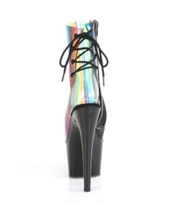 Pleaser Direct Adore 1018C-RB Rainbow Peep Toe Ankle Boots