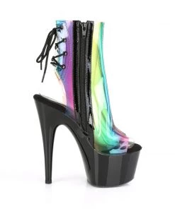 Pleaser Direct Adore 1018C-RB Rainbow Peep Toe Ankle Boots