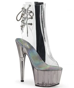Pleaser Direct Adore 1018C Clear Holographic Ankle Boots Platform Shoes