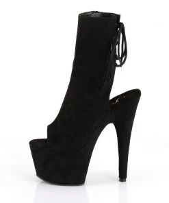 Pleaser Direct Adore 1018 Black Faux Suede Peep Toe Ankle Boots Platform Shoes 7 Pleaser Direct Adore 1018 Black Faux Suede Peep Toe Ankle Boots Platform Shoes