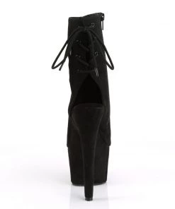 Pleaser Direct Adore 1018 Black Faux Suede Peep Toe Ankle Boots Platform Shoes 8 Pleaser Direct Adore 1018 Black Faux Suede Peep Toe Ankle Boots Platform Shoes