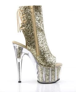 Pleaser Direct Adore 1018G Gold Sparkly Platform Ankle Boots