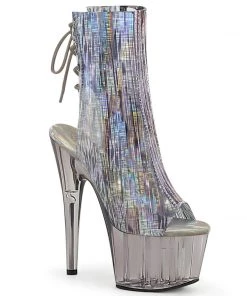 Pleaser Direct Platform Shoes Adore 1018HCT Holographic Platform Ankle Boots