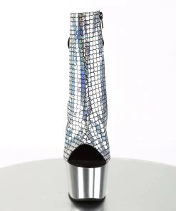 Pleaser Direct Adore 1018MSC Holographic & Chrome Silver Platforms