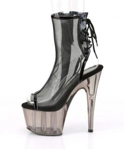 Pleaser Direct Platform Shoes Adore 1018MSHT Black Tinted Platform Ankle Boots