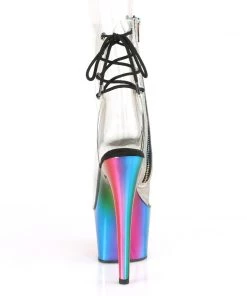 Pleaser Direct Adore 1018RC Rainbow & Clear Ankle Boots
