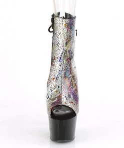 Pleaser Direct Adore 1018SP Multicolour Snakeskin & Black Patent Boots Platform Shoes