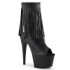 Pleaser Direct Adore 1019 Black Faux Leather Fringed Platform Boots