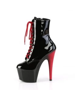 Pleaser Adore 1020 Patent Black And Red Vegan Ankle Boots Larger Size Shoes