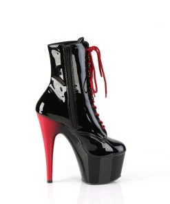 Pleaser Adore 1020 Patent Black And Red Vegan Ankle Boots Larger Size Shoes