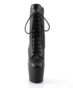 Pleaser Direct Larger Size Shoes Adore 1020 Black Leather Platform Boots