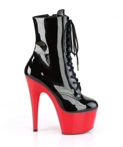 Pleaser Direct Adore 1020 Black Patent & Red Platform Boots