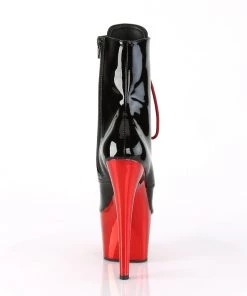 Pleaser Direct Adore 1020 Black Patent & Red Chrome Platform Boots Larger Size Shoes