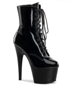 Pleaser Direct Adore 1020 Black Patent Vegan Boots Larger Size Shoes
