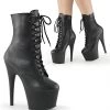 Pleaser Direct Larger Size Shoes Adore 1020 Black Matte Vegan Ankle Boots