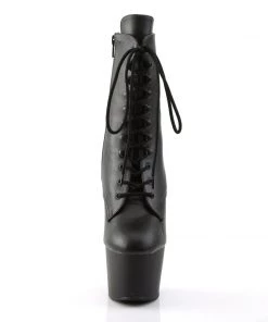 Pleaser Direct Larger Size Shoes Adore 1020 Black Matte Vegan Ankle Boots