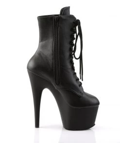 Pleaser Direct Larger Size Shoes Adore 1020 Black Matte Vegan Ankle Boots