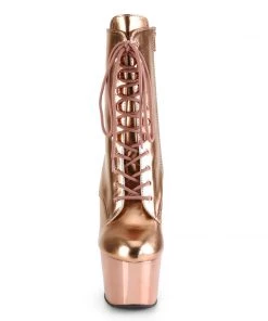 Pleaser Direct Adore 1020 Rose Gold Matte Platform Boots Larger Size Shoes