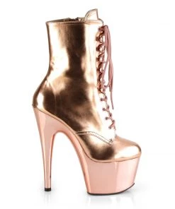 Pleaser Direct Adore 1020 Rose Gold Matte Platform Boots Larger Size Shoes