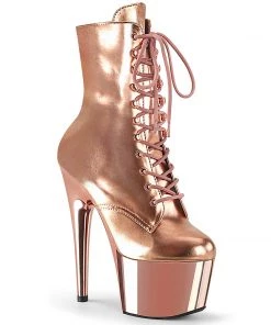 Pleaser Direct Adore 1020 Rose Gold Matte Platform Boots Larger Size Shoes