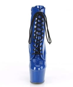 Pleaser Direct Adore 1020 Royal Blue Patent Ankle Boots