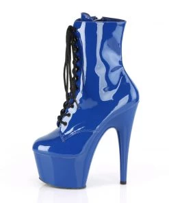 Pleaser Direct Adore 1020 Royal Blue Patent Ankle Boots